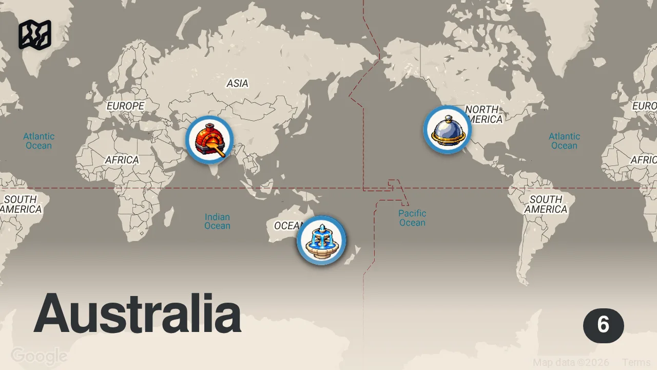 Map of 6 spots from Fast Food ADS vs. REAL Life Fast Food (EXPERIMENT)