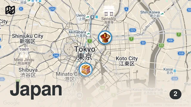 Map of Eating what SUMO WRESTLERS Eat in Tokyo Japan!