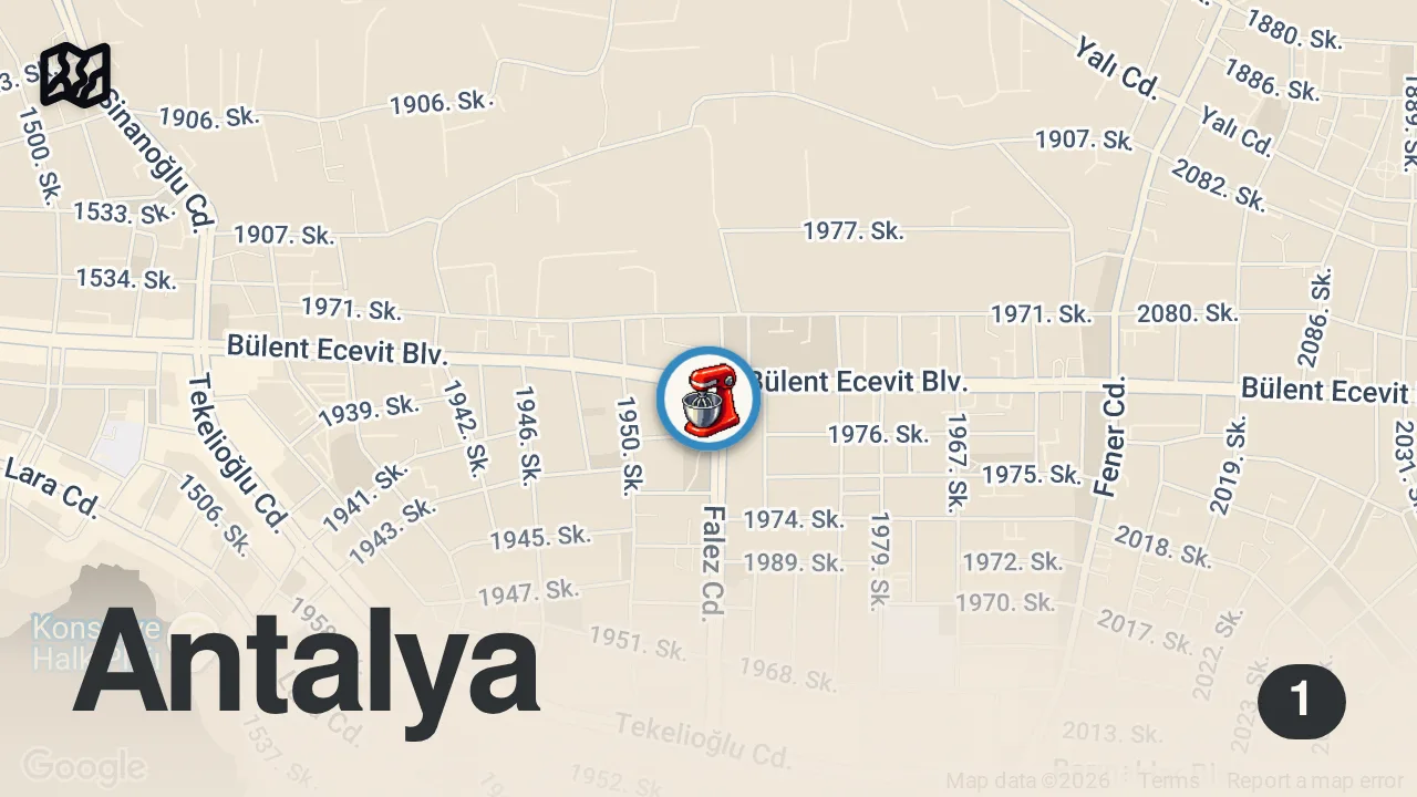 Map of 1 spot from Antalya’da Gerçek Bir Alman Pastanesi 🥨🥰 #ayaküstülezzetler #short #shorts