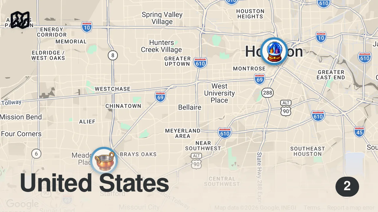 Map of 2 spots from Inside America’s Busiest Indian Pakistani Restaurant!! (4,000 People a Day)