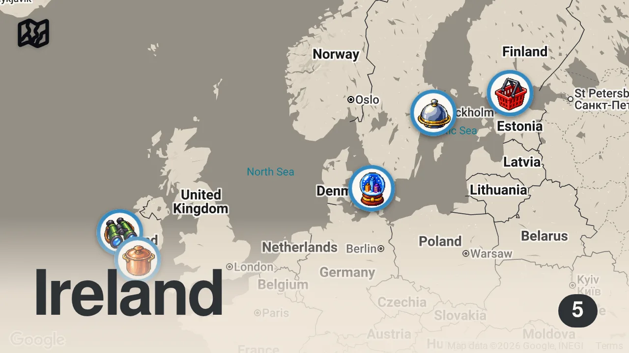 Map of 5 spots from AWESOME NEW VLOG SERIES!!!