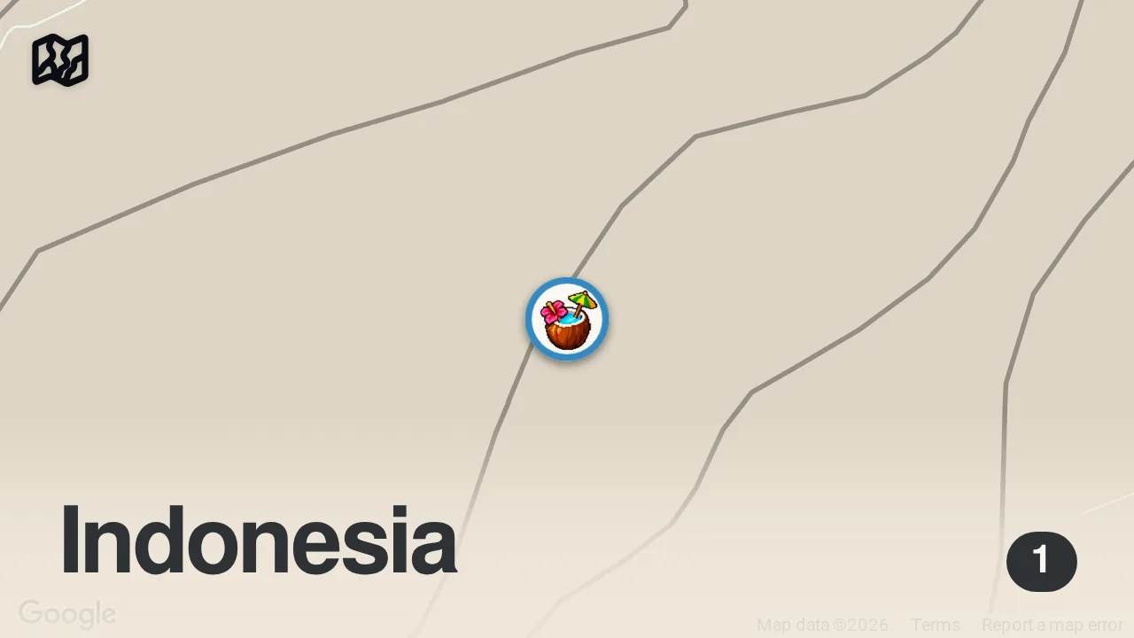 Map of 1 spot from 25 Indonesian Street Foods in North Sumatra - SIANTAR Noodles + SAMOSIR Batak Market + KARO Pork