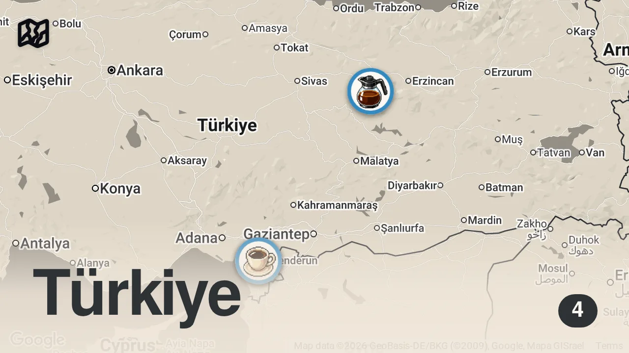 Map of 4 spots from 3 SAATTE 2500 TL SERİSİ!!!