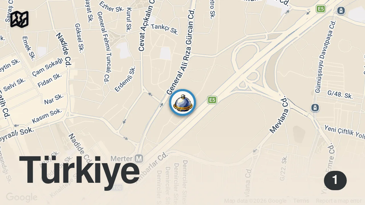 Map of 1 spot from EVDE CAĞ KEBABI ZURNA DÜRÜM!!!