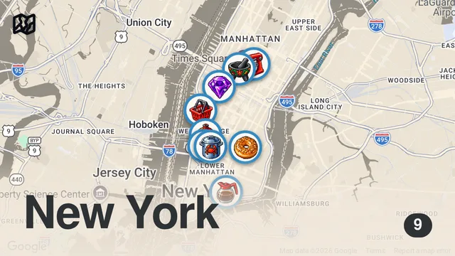 Map of The BEST food I ate in NYC 🇺🇸🗽🥞🍕🍦🍣 #nyc #food # #dayinmylife #newyorkeats #nycfoodie #nycblog