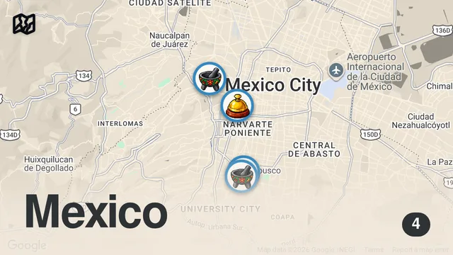 Map of DEVOUR POWER Mexico City: Epic FOOD TOUR in Coyoacán with a local foodie!