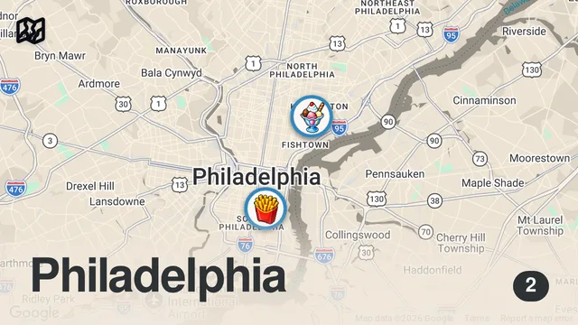 Map of My 24-Hour Search for Philly’s Best Food!
