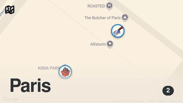 Map of TRYING DONKEY & PIGEON AT THE BUTCHER OF PARIS | FROM PARIS WITH LOVE PART DEUX