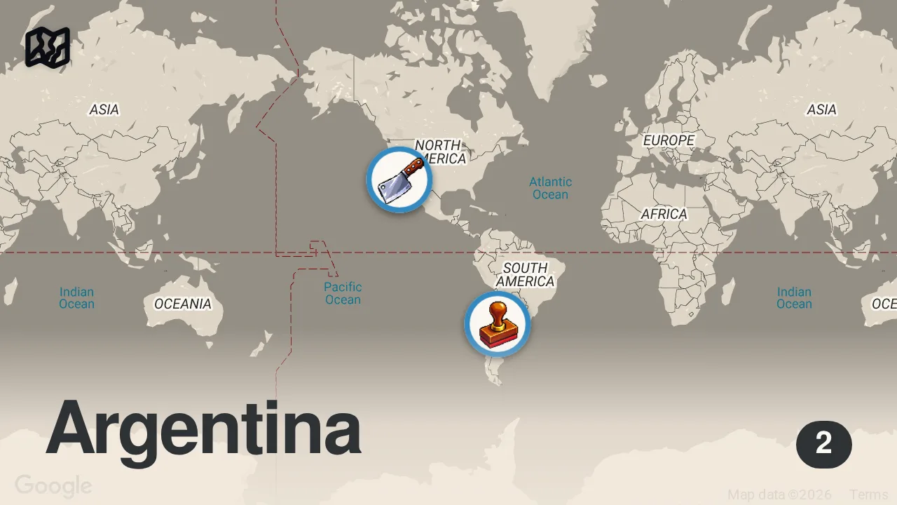 Map of 2 spots from HOW TO MAKE AN ARGENTINIAN ASADO | DIY BBQ