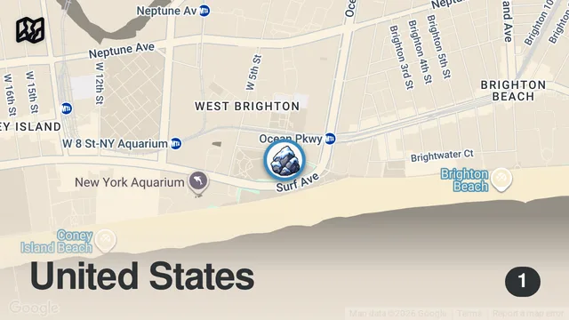 Map of Top 10 Best Restaurants in Coney Island, Brooklyn, New York City