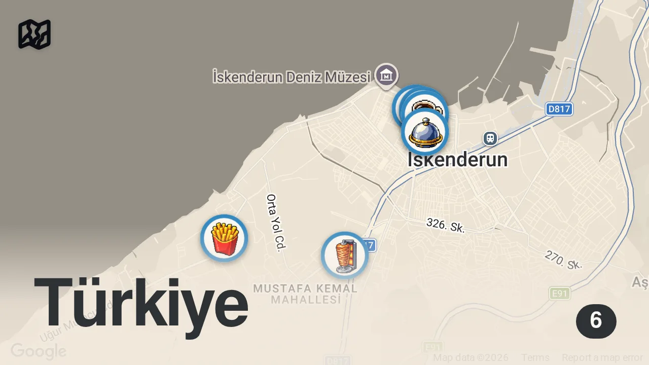 Map of 6 spots from 3 SAATTE 6000 TL SERİSİ!!!