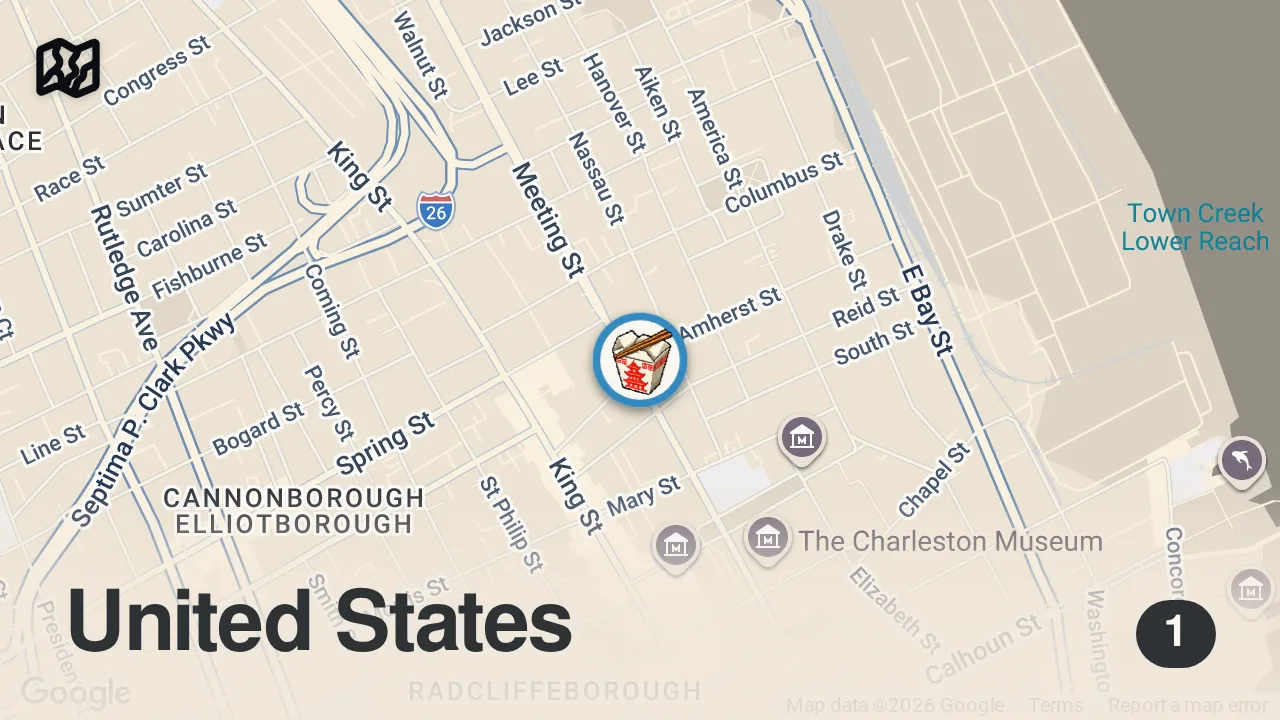 Map of 1 spot from Eating at SKETCHY Restaurants For 24 Hours... (South Carolina)