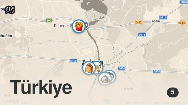 Map of EN PAHALI YEMEK 15 LİRA | ADANA SOKAK LEZZETLERİ