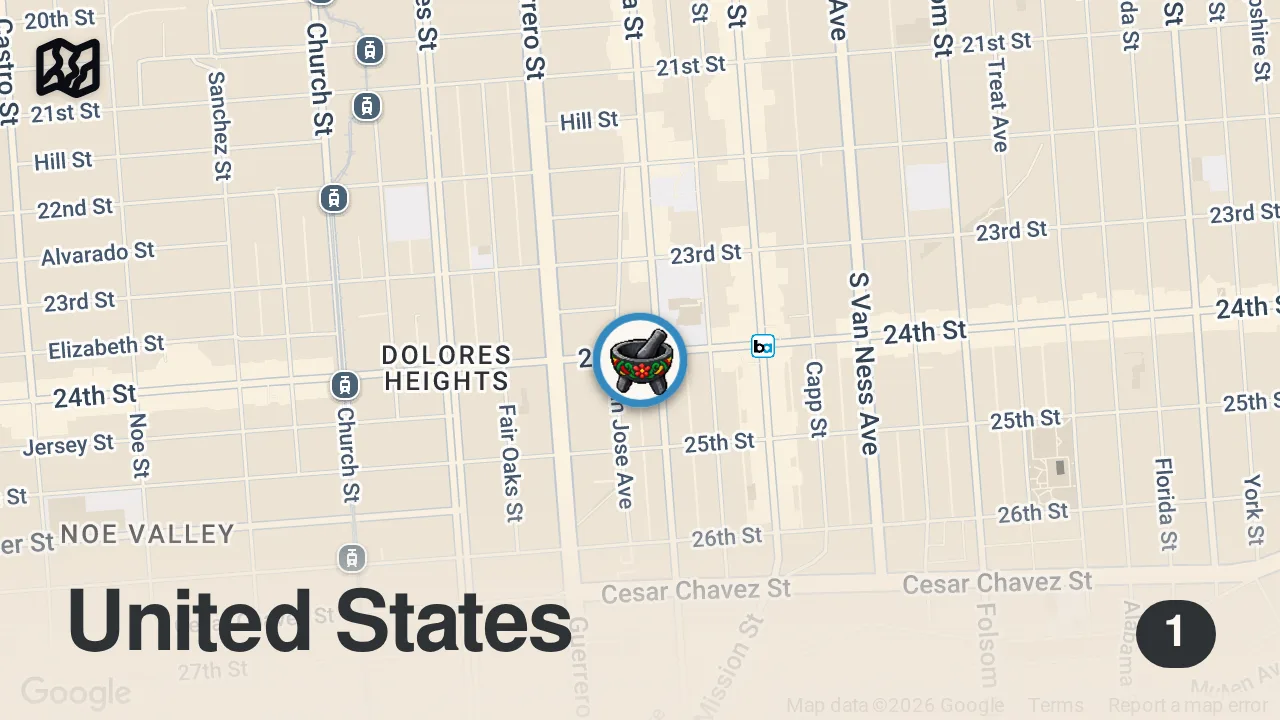 Map of 1 spot from How San Francisco’s Best Burrito is Made | Made to Order | Bon Appétit