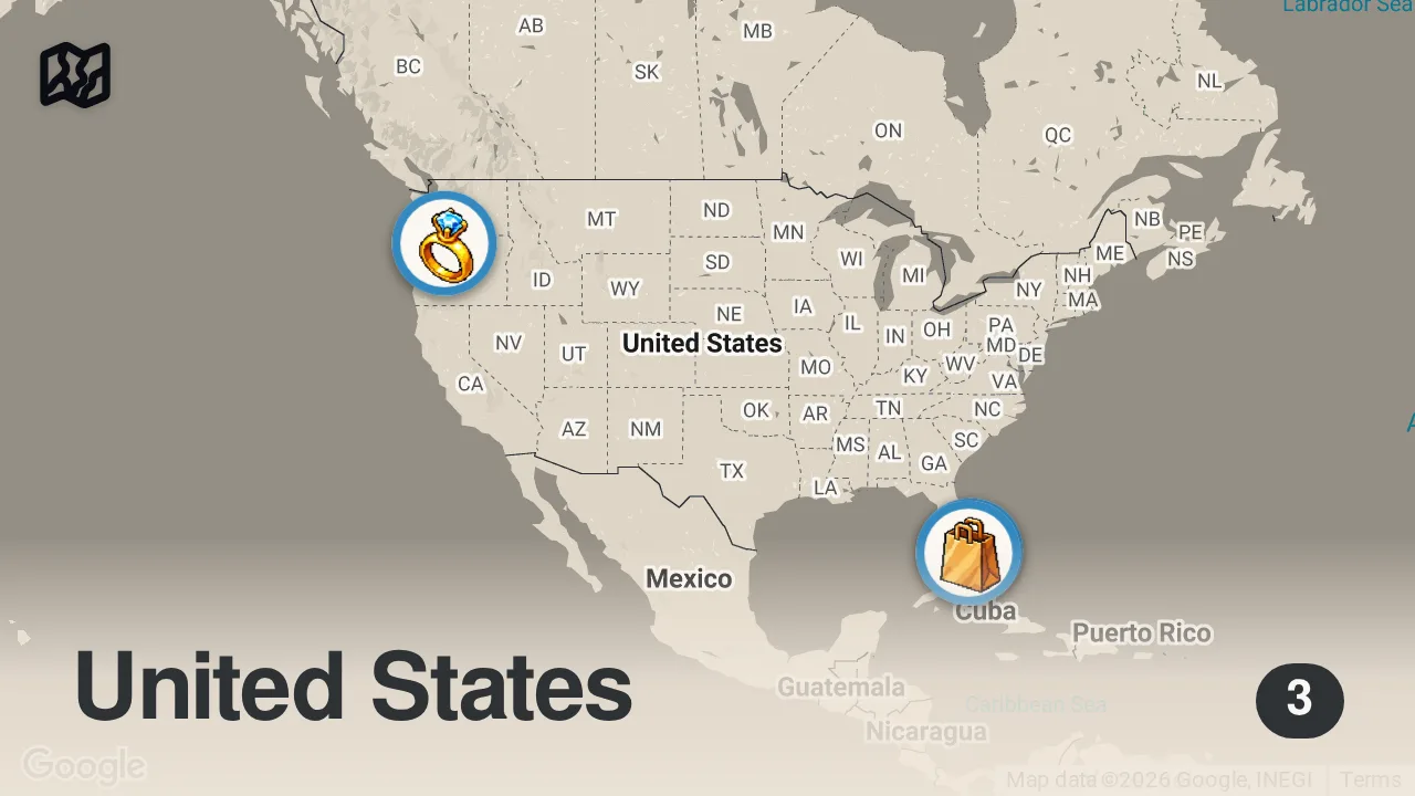 Map of 3 spots from I Asked 4 Asian Chefs How they Cook Pork Belly!