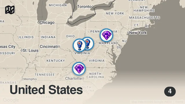 Map of Heart-Pounding Hunts | Mountain Monsters | Travel Channel
