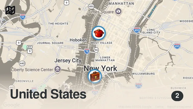 Map of NYC Newest 2 MICHELIN STAR Restaurant | AL CORO, NYC