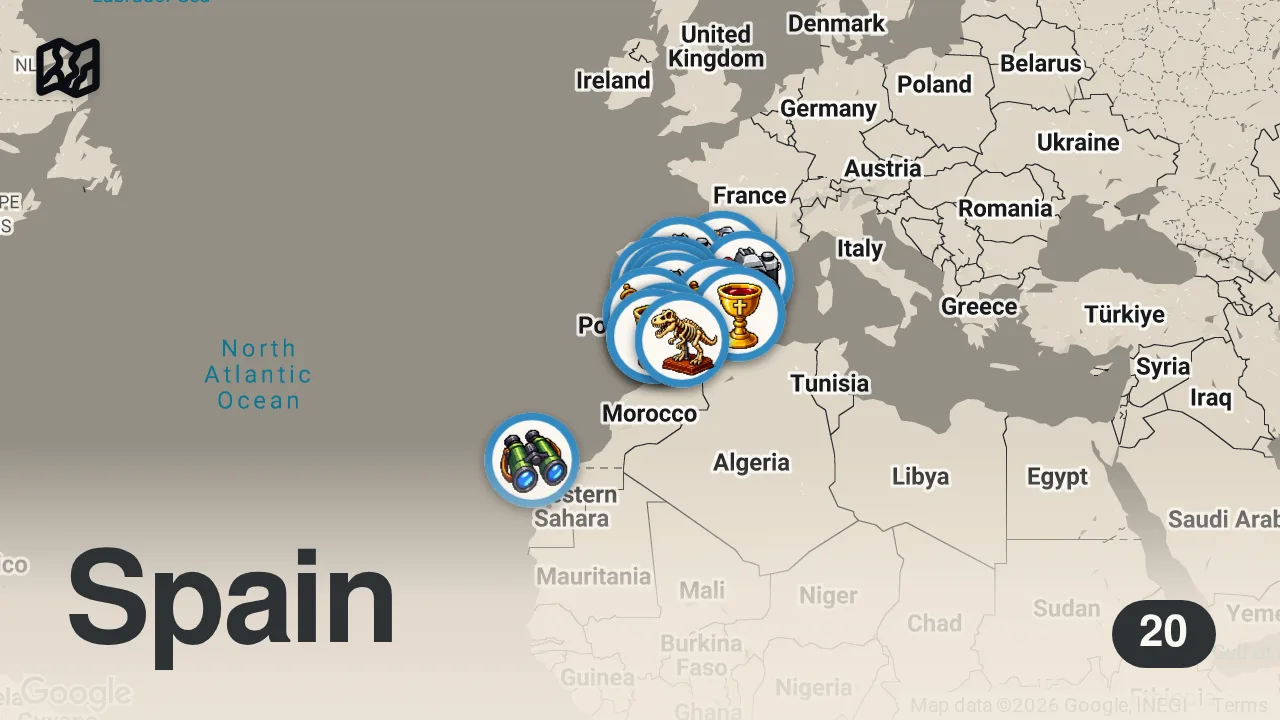 Map of 20 spots from 15 Best UNESCO World Heritage Sites of SPAIN | TRAVEL VIDEO 4K