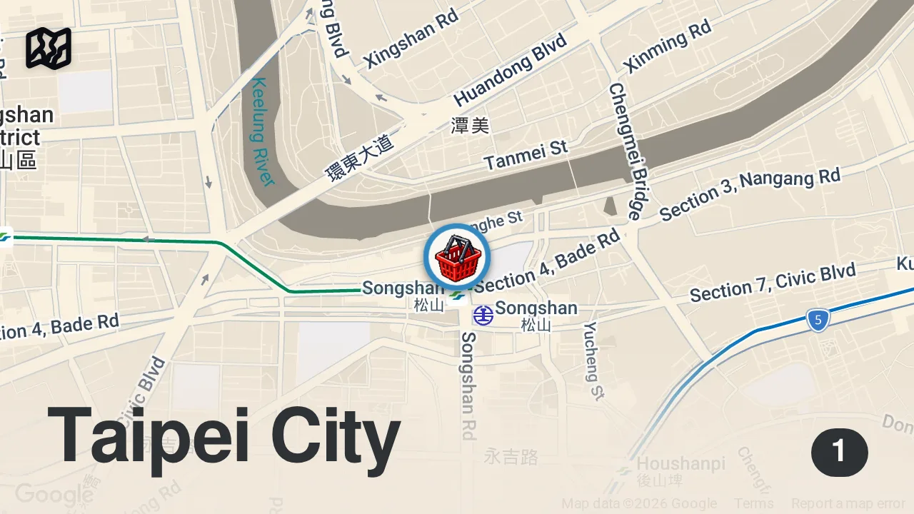 Map of 1 spot from Everything I ate at Raohe Night Market Part 2! ๐น๐ผ