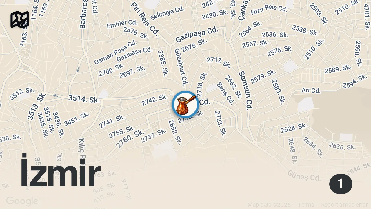 Map of 1 spot from 5 MASA VAR SAAT 2 SONRASI RANDEVU ALIRSIN | FASULYE TANESİ İZMİR