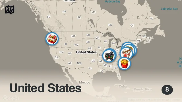 Map of I Try Weird Fast Food Combos *RAISING CANE’S EDITION*