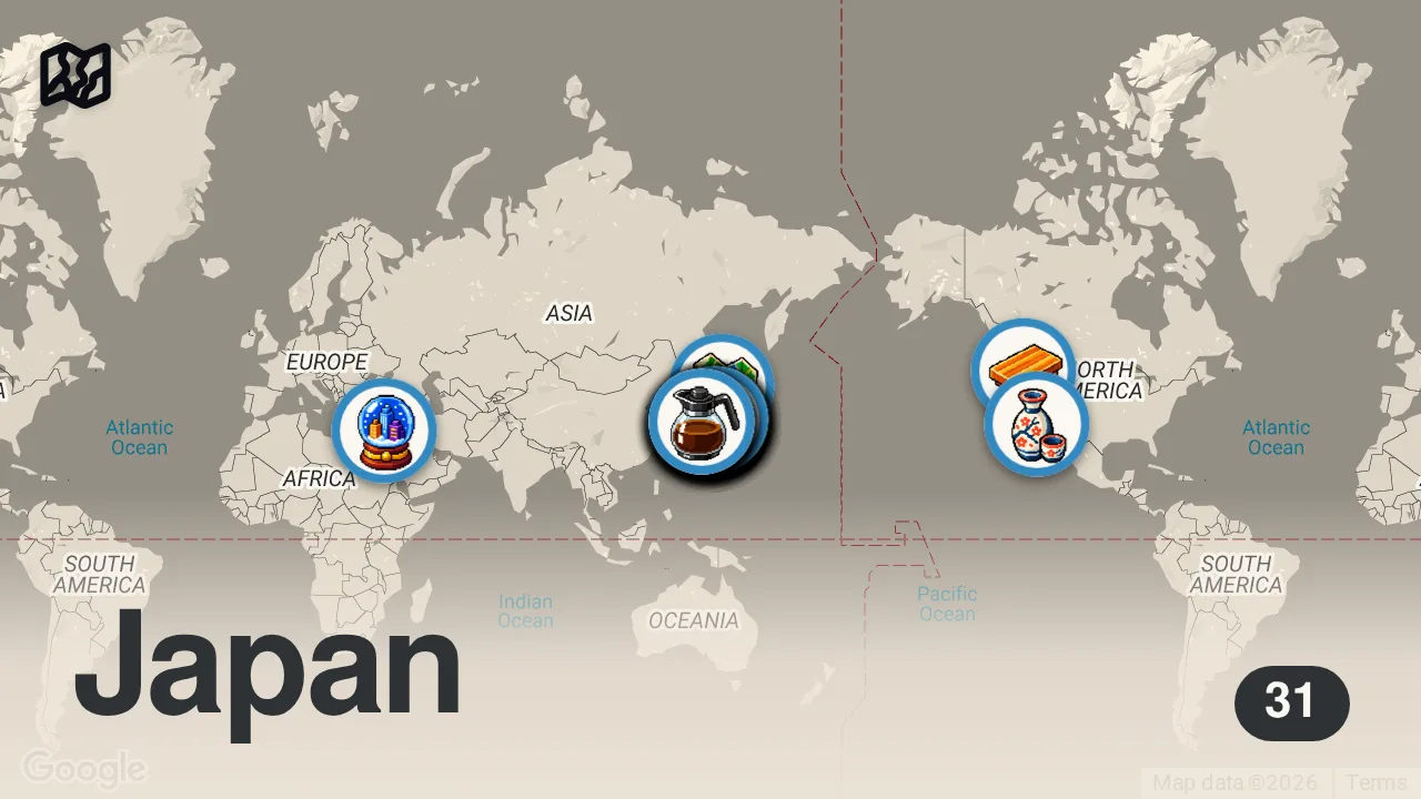 Map of 31 spots from 2025 Japan Food Guide: 95 Must-Try CHEAP Eats (w/ Prices) • Viral Spots & Street Food Trip Tour Vlog
