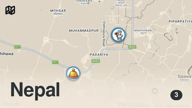 Map of Arriving At The Birthplace of Lord Buddha - First Impressions of Lumbini 🇳🇵