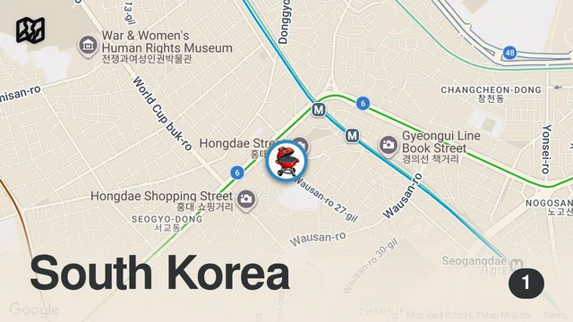 Map of Eating an ALL YOU CAN EAT Korean BBQ BREAKFAST at a 24 HOUR Korean BBQ Buffet in Seoul South Korea