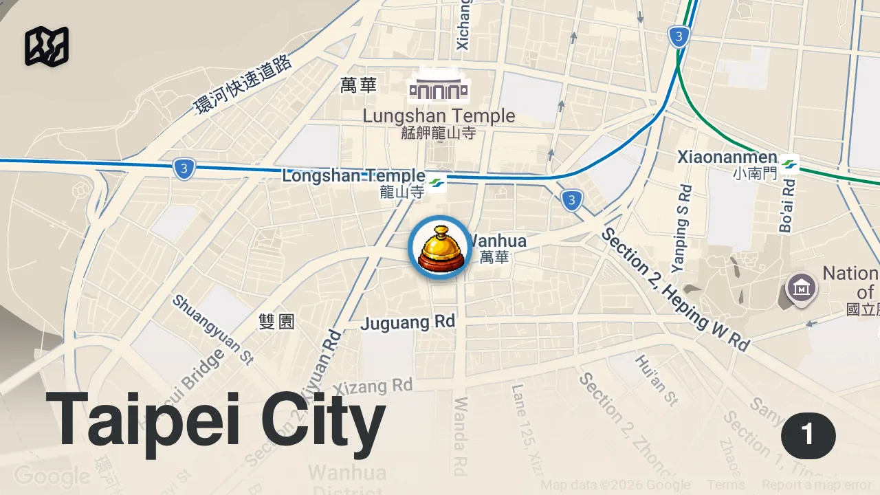 Map of 1 spot from How much it costs to cycle around Taiwan...