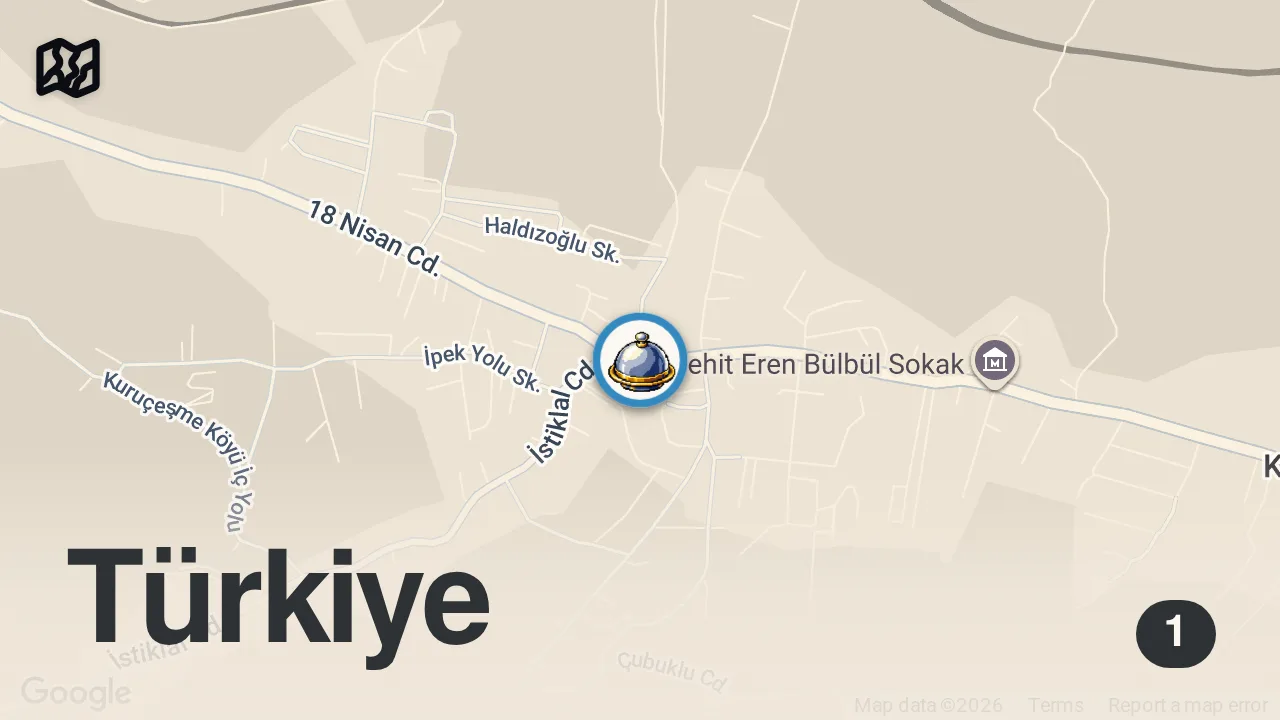 Map of 1 spot from 250 GRAM KÖFTE 68 LİRA | KAZIMPAŞA KÖFTESİ ERDOĞAN