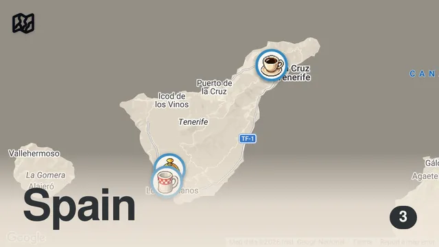 Map of TOP 5 PLACES In Tenerife - Canary Islands 🇪🇸