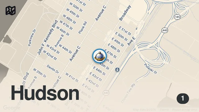 Map of Barstool Pizza Review - Corner Square (Bayonne, NJ)