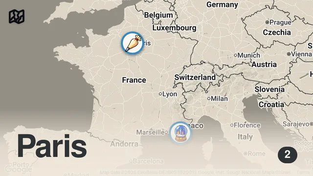 Map of Trying the most expensive pastries in France 📍Cedric Grolet