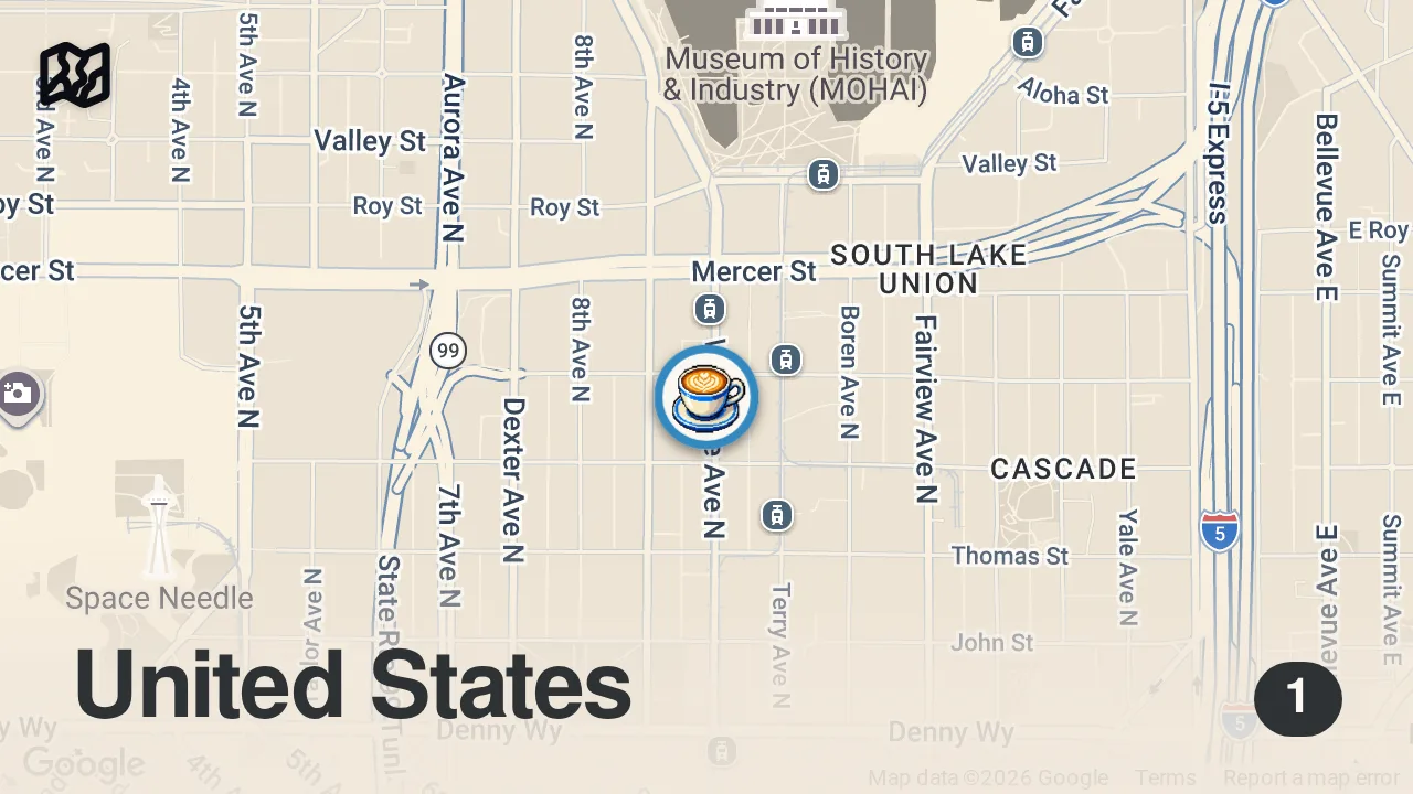 Map of 1 spot from $21 French Toast 🥞😱