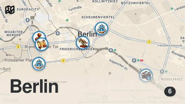 Map of Berlino cosa vedere: guida rapida alle tappe storiche!