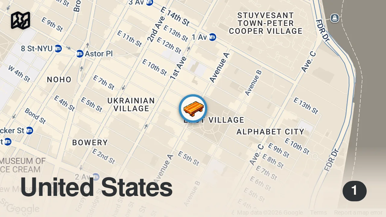 Map of 1 spot from How Chef Jeff Miller Makes the Sushi at NYC’s Rosella His Own — Omakase