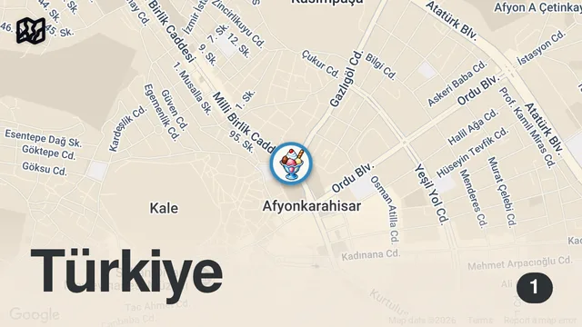 Map of Manda kaymaklı vişneli ekmek kadayıf hidayet abinin yeri Afyonkarahisar