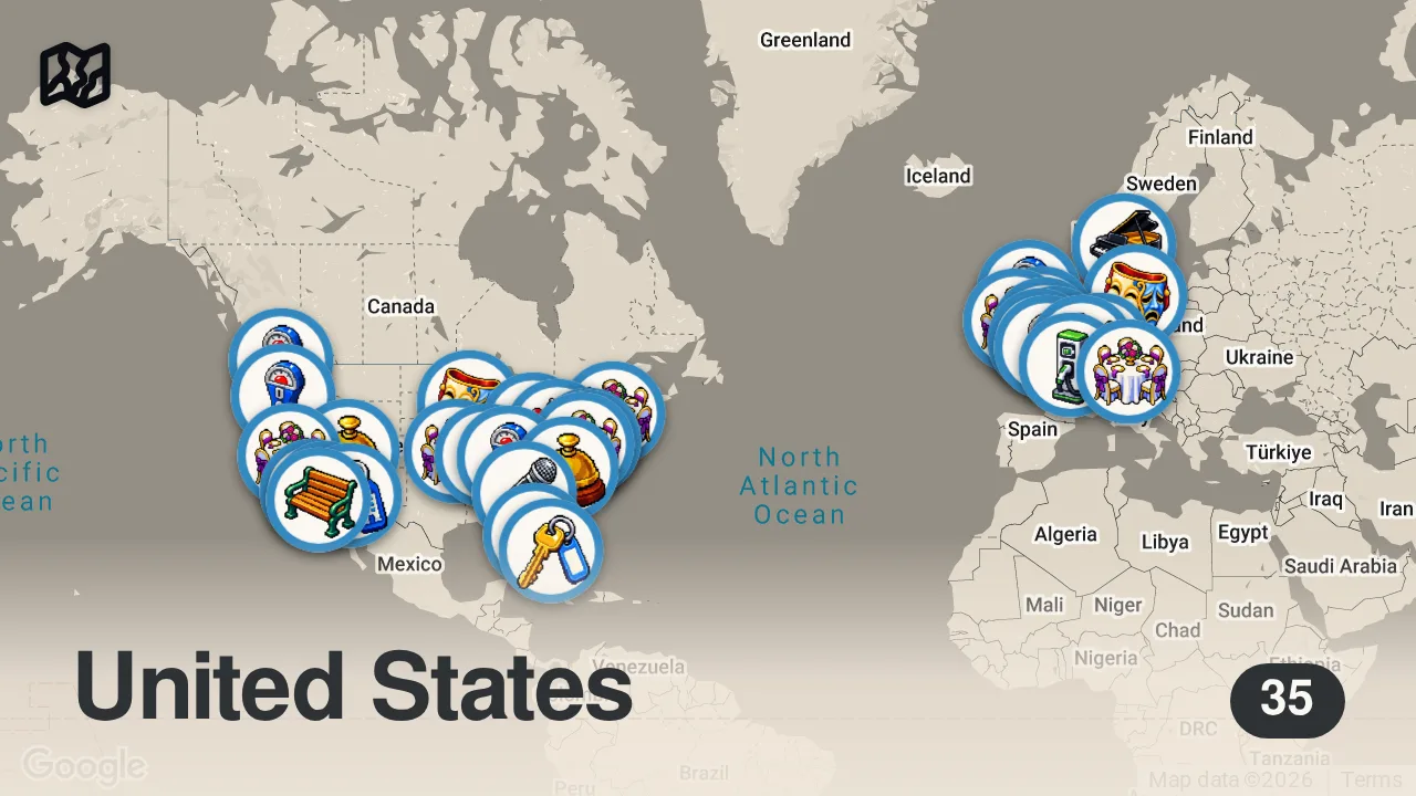 Map of 35 spots from Action Bronson - SXSWonderful