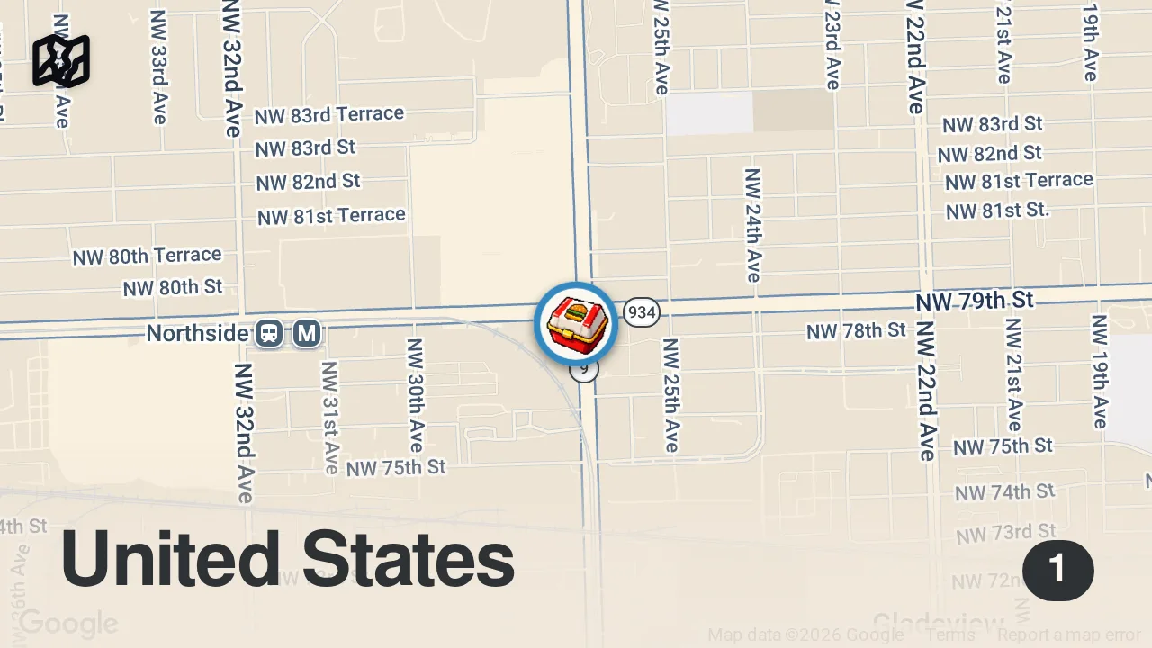 Map of 1 spot from Eating At SKETCHY Restaurants For 24 Hours... (MIAMI)