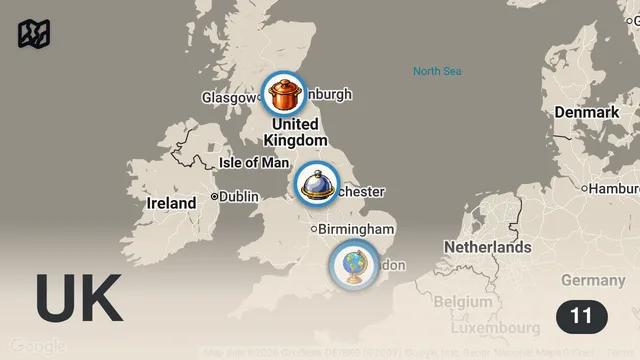 Map of American Eats Only British Street Food for 50 Hours