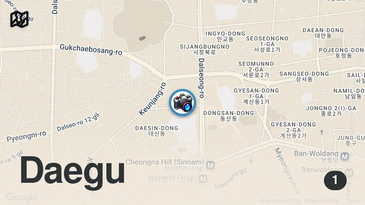 Map of 1 spot from $15 Street Food Challenge in KOREA! 🇰🇷