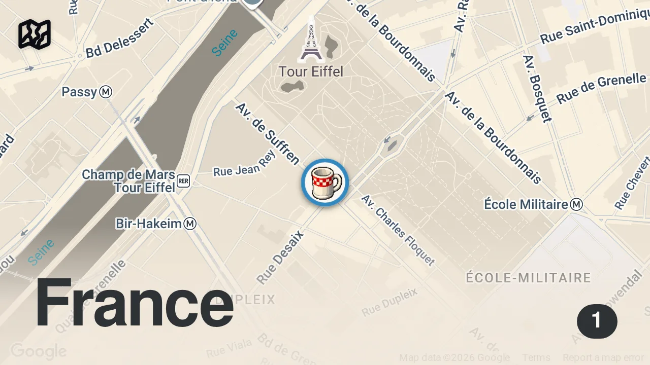 Map of 1 spot from BAKLAVA CITIZEN OF THE WORLD... MADE IN USA PT. 2
