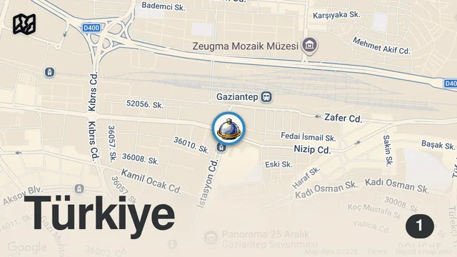 Map of Lokum kebabı Etolog Gaziantep