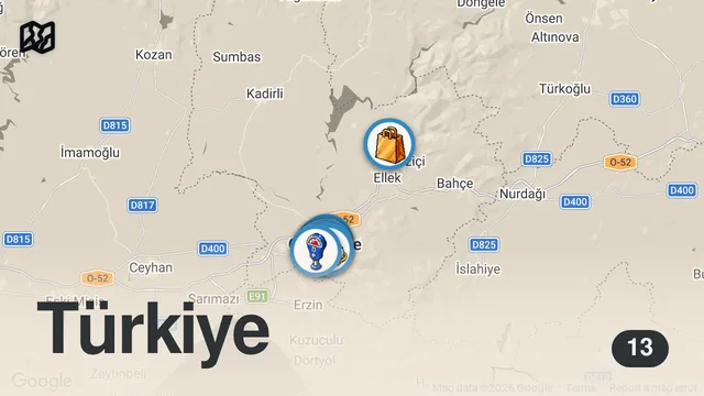 Map of OSMANİYE’DE 1 GÜNDE NE YENİR!!! DÜNYALARI YEDİM!!!