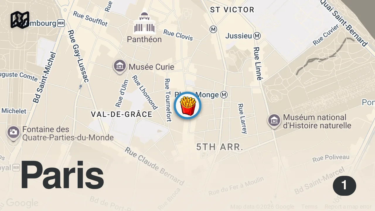 Map of 1 spot from POV: you just landed in Paris 🇫🇷