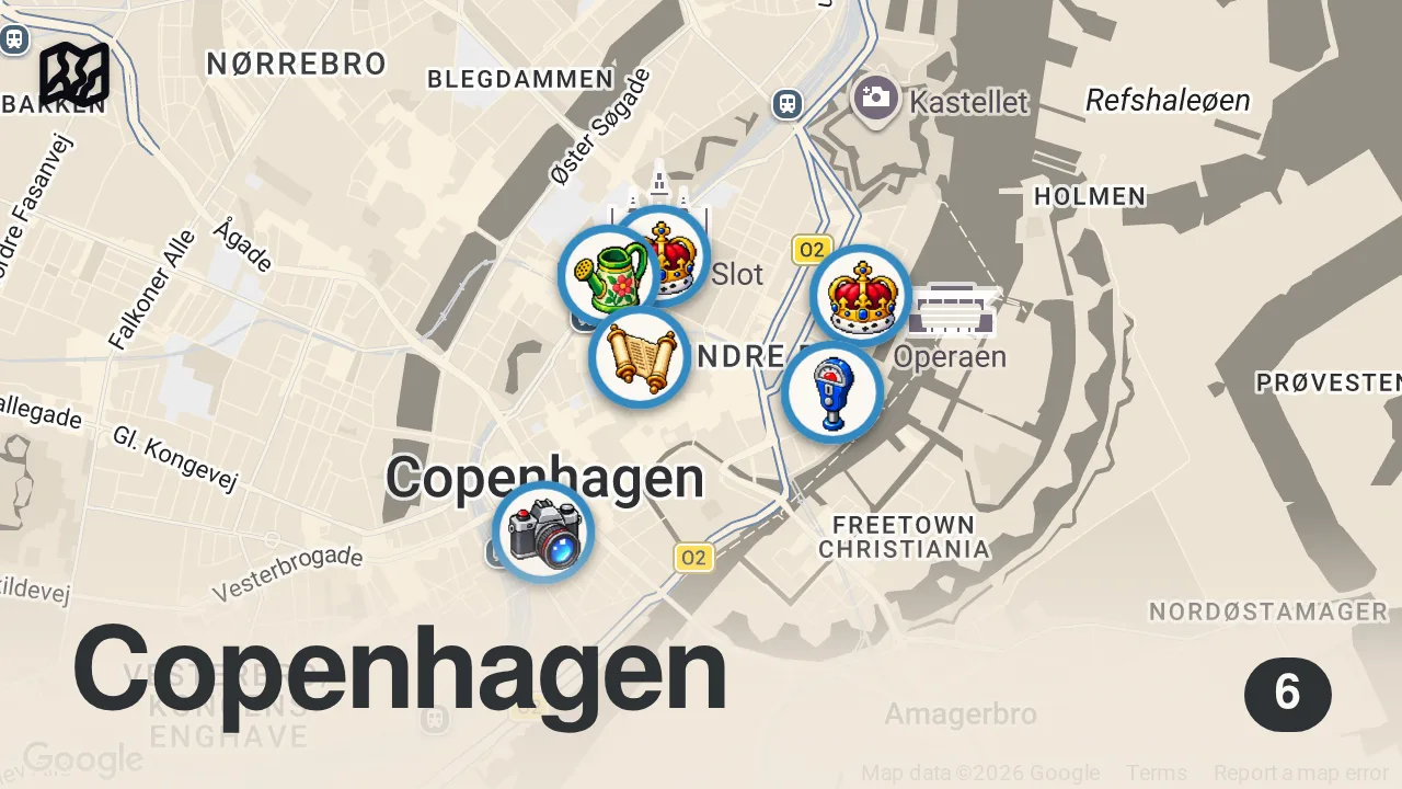 Map of 6 spots from 10 BEST Things To Do In Copenhagen | Copenhagen Travel Guide