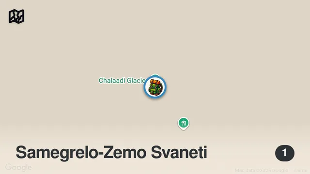 Map of Buzullara yürüdük | Chalaadi Buzulu – Svaneti, Mestia Gürcistan
