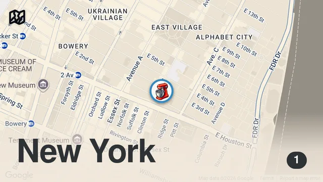 Map of Trying the best cinnamon roll in NYC #food #nyc #dessert
