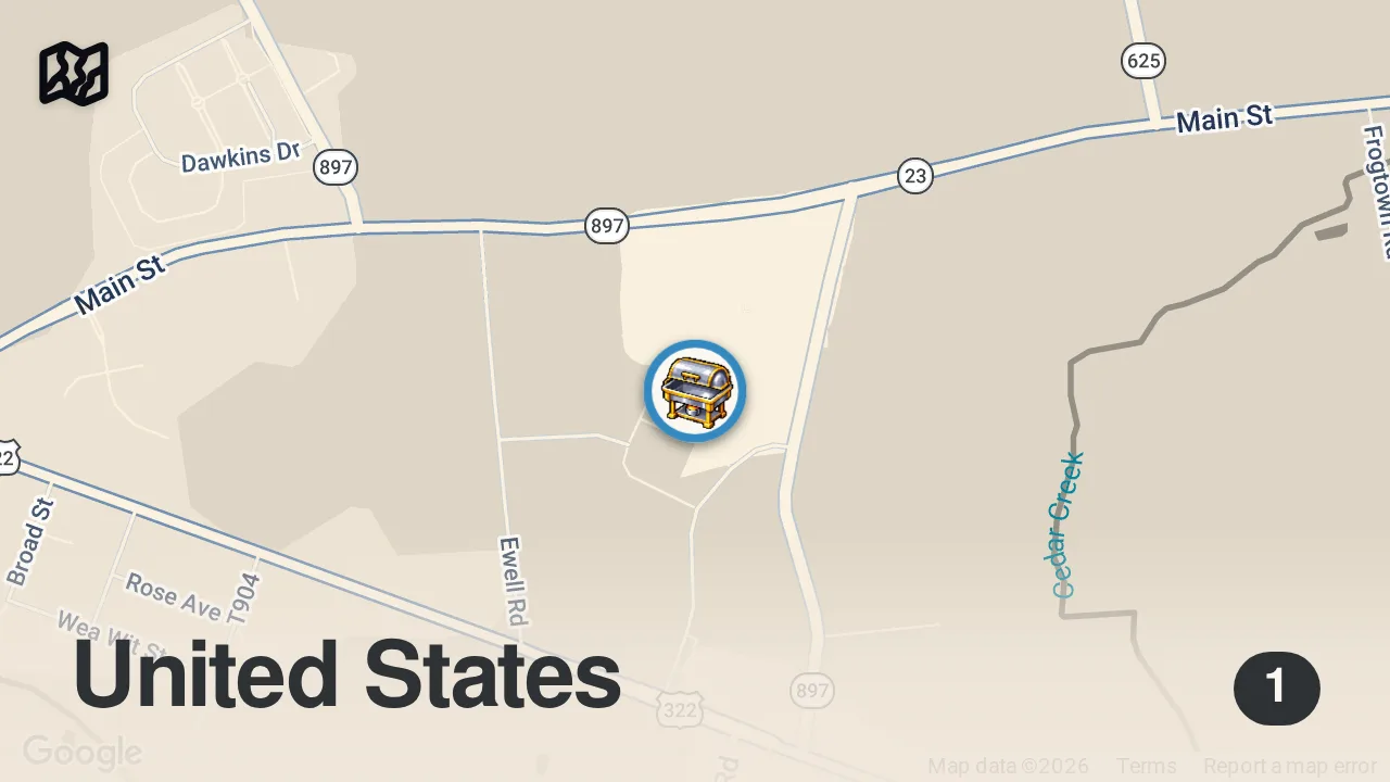 Map of 1 spot from BREAKFAST vs. DINNER at America's LARGEST All You Can Eat Amish Buffet!