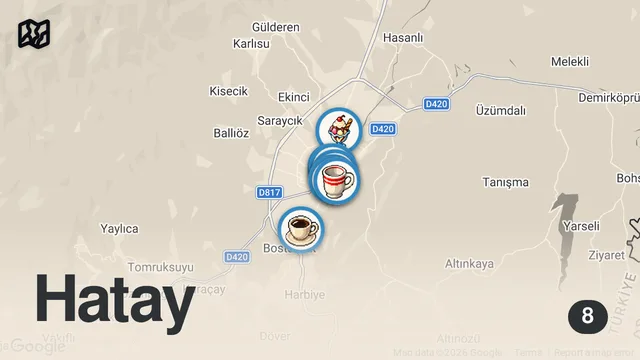 Map of INSANE Street Food In HATAY, Turkey 🇹🇷 - MAKING HATAY KÜNEFE + HUGE STREET FOOD TOUR IN ANTAKYA